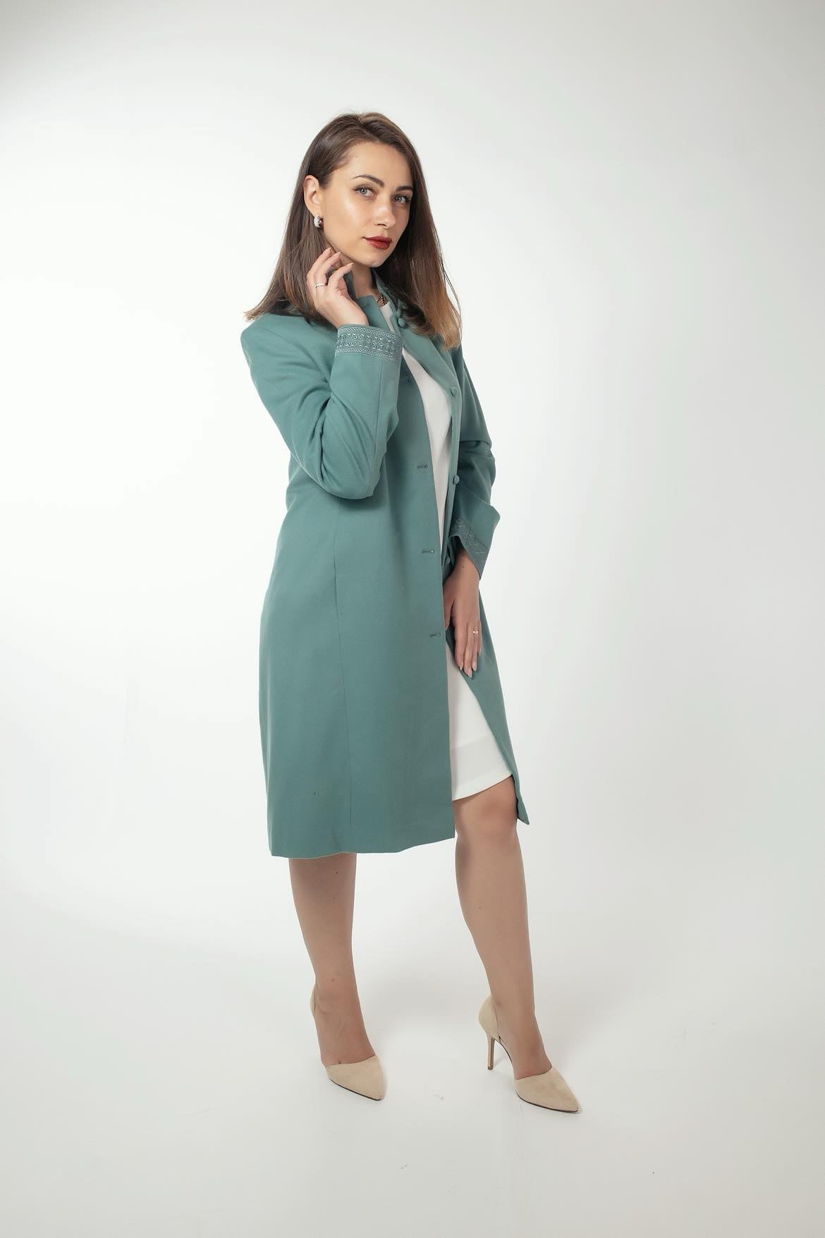 Aquamarine Mirage Long Coat
