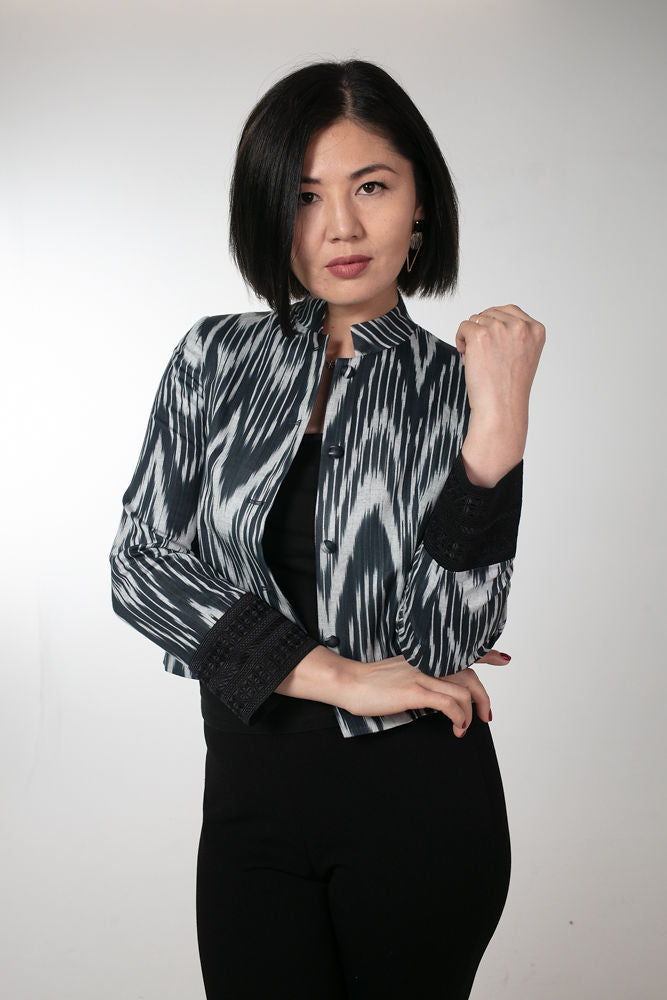Uzbek Silk Ikat Embroidery Jacket