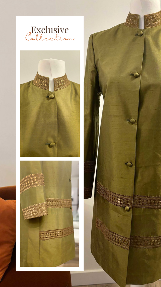 Aceituna pure Silk Coat