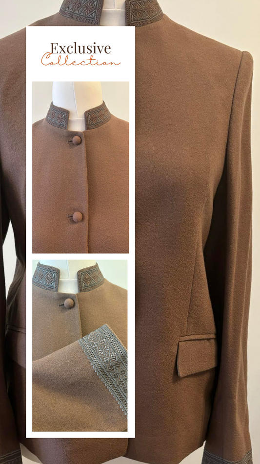 Light caramel, rich embroidery Jacket