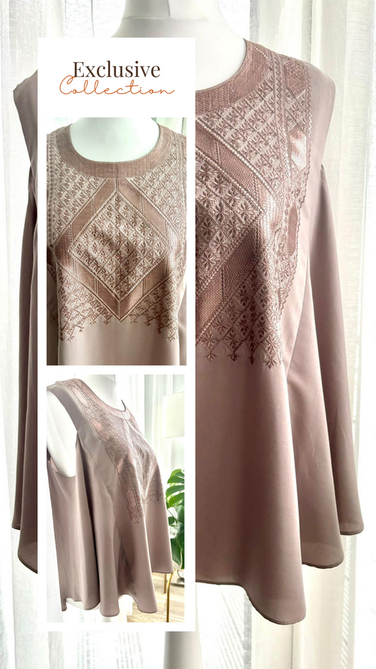 Virgo Pink Sleeveless Afghan Embroidered Top